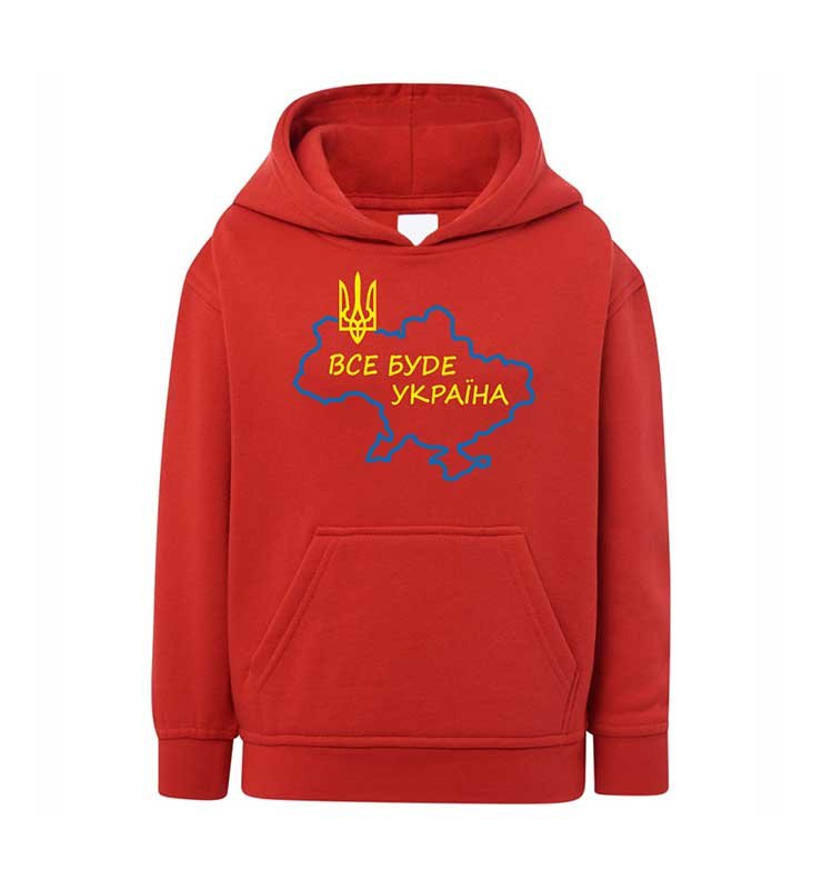Hoodies for girls Everything will be Ukraine red, 7-8 years old