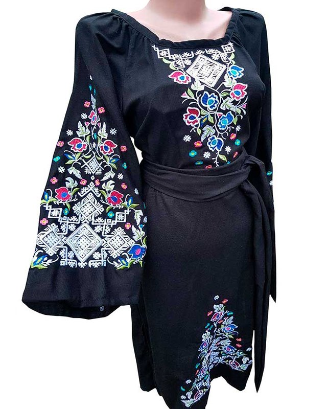 Жіноча сукня Гуцульські мотиви - чорна, 40