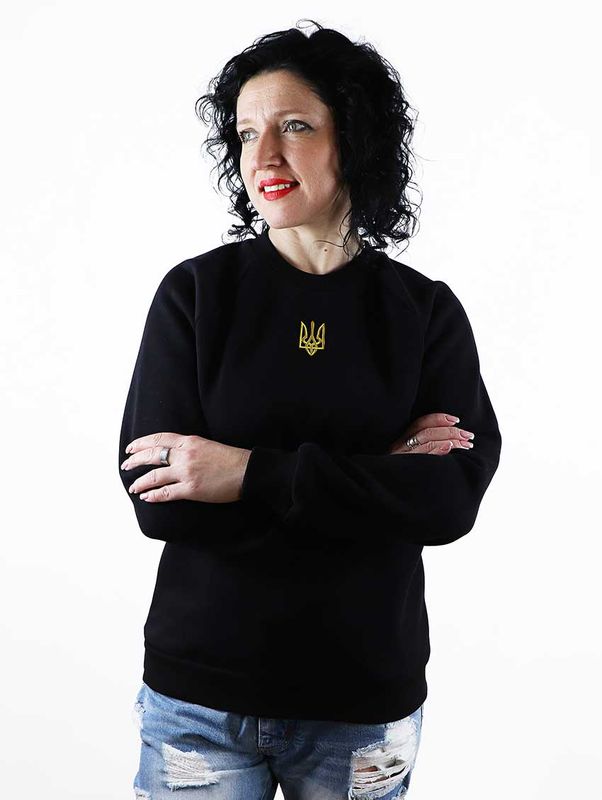 Women's jacket (sweatshirt) Trident embroidered, black, S