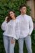 "Svitlolad" women's embroidered shirt: homespun fabric with grey embroidery., 40
