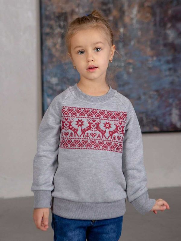 Sweatshirt for girls "Olenyatko" gray, 92/98cm