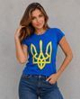 Women's t-shirt with "Trident" print, blue