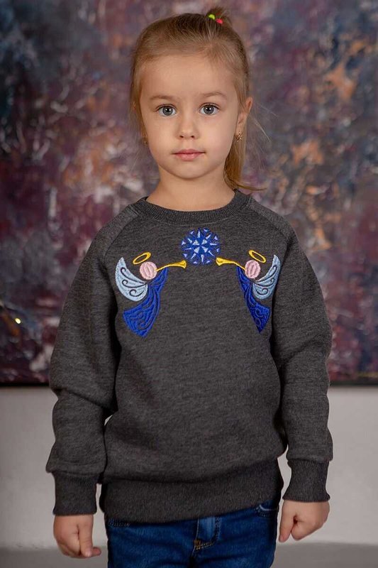 Angelica graphite sweatshirt for girls, 92/98cm