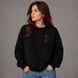 Women's black sweatshirt with black and red embroidery, XS