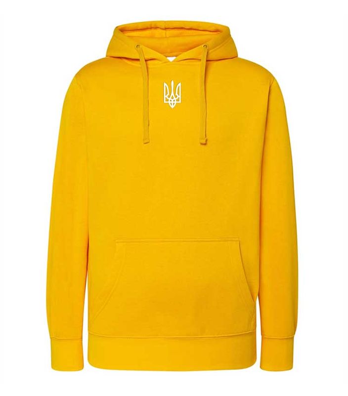 Women's hoodie Trident embroidered, yellow color, S