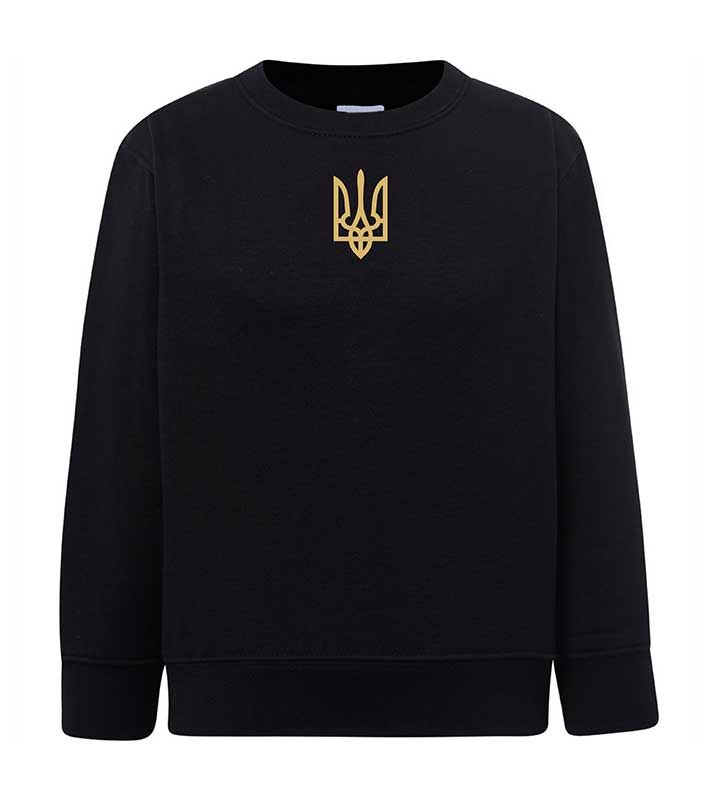 Trident embroidered sweatshirt (sweater) for girls, black, 92/98cm