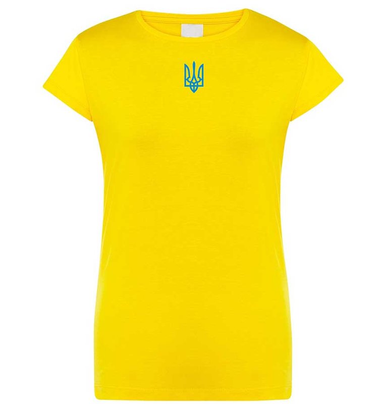Жіноча футболка з вишитим Тризубом, жовта, S