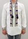 Men's embroidered French flowers purple - long sleeve, M