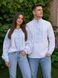 "Svitlolad" women's embroidered shirt made of homespun fabric with blue embroidery., 40