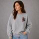 Women's grey sweatshirt with black and red embroidery, XS