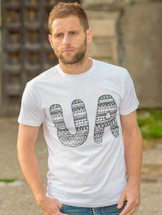 Чоловіча патріотична футболка: &laquo;UA&raquo;, біла, S