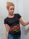Жіноча футболка з принтом «Україна маки», чорна, XS
