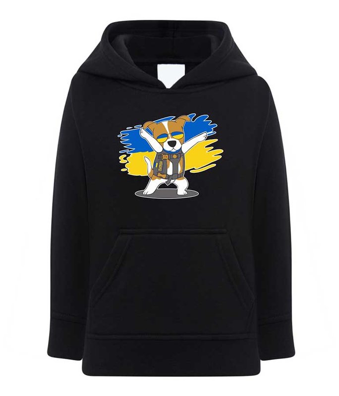 Hoodie for a boy Dog Patron, black, 7-8 years old