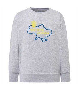 Кофта (світшот) чоловічий #Все буде Україна, сірий, S