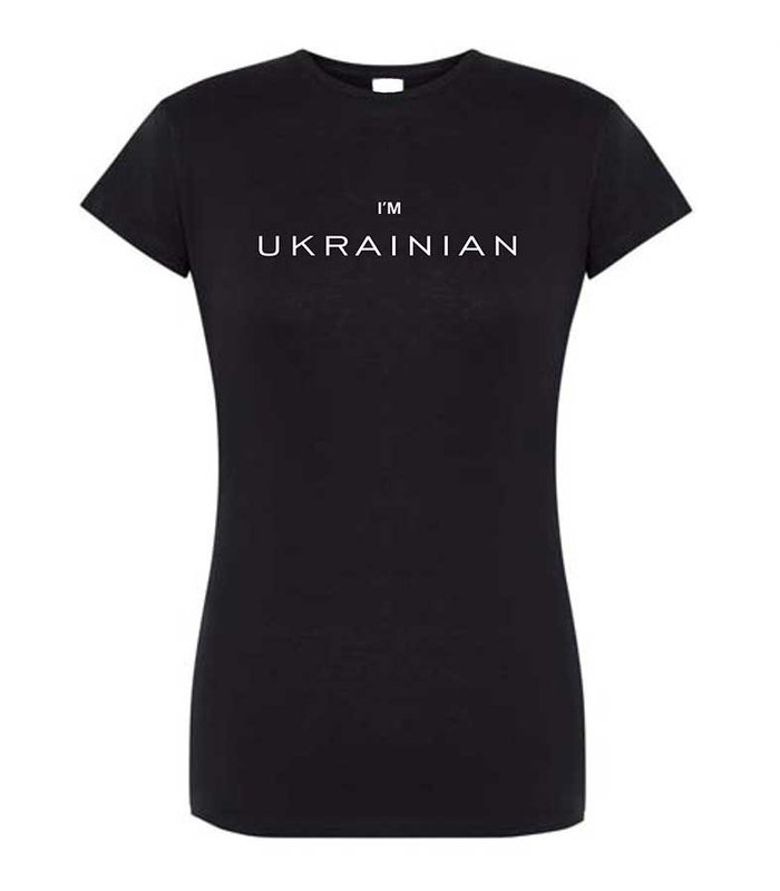 Жіноча футболка I'M UKRAINIAN, чорна, S