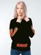 Women's jacket (sweatshirt) "Polish Rose", black with red embroidery, S