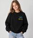Black sweatshirt for a girl with patriotic yellow-and-blue embroidery, 92/98cm