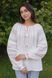 Women's embroidered shirt "Embroidered Paths" (milky-white linen), 42