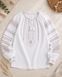 Women's embroidered shirt "Embroidered Paths" (milky-white linen), 42