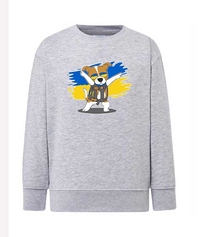 Patron dog sweatshirt (sweater) for girls, gray, 92/98cm