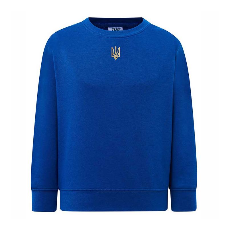 Trident embroidered sweatshirt (sweater) for girls, blue, 92/98cm