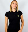 Women's Patriotic Polo T-Shirt: Trident Embroidery, Black, S