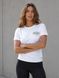 Women's white T-shirt with a patriotic blue-and-yellow embroidered "Map of Ukraine" print. XS