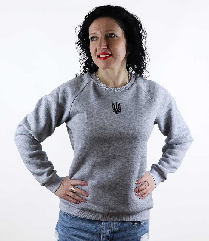 Women's jacket (sweatshirt) Trident black embroidered, gray, S