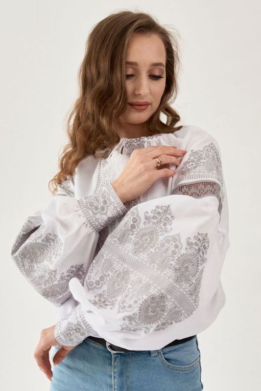 Жіноча вишиванка Вензель - сірий, 40
