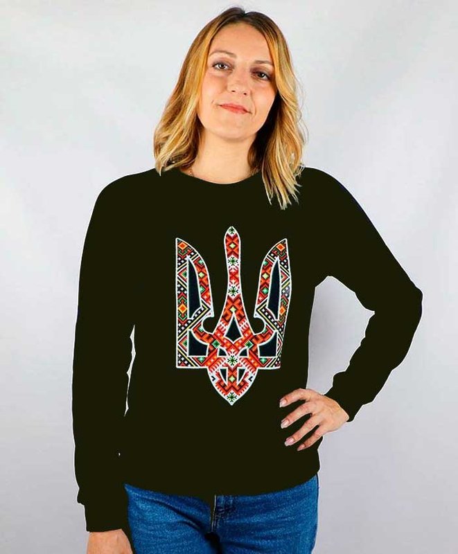 Coat (sweatshirt) women's TRIZUB embroidered, black, S