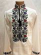 Men's embroidered shirt with Hutsul motifs, white - long sleeve