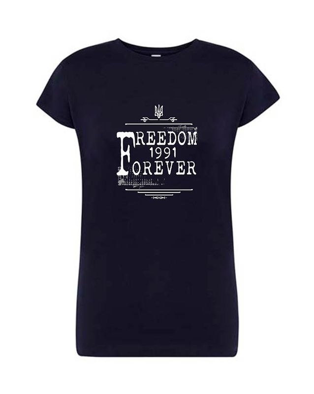 Жіноча патріотична футболка Freedom, темно-синя, 2XL