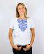 Жіноча вишита футболка Сокальська біла з синьою вишивкою, XS