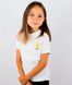 Children's embroidered polo shirt: TRIZUB, white, 3-4 years