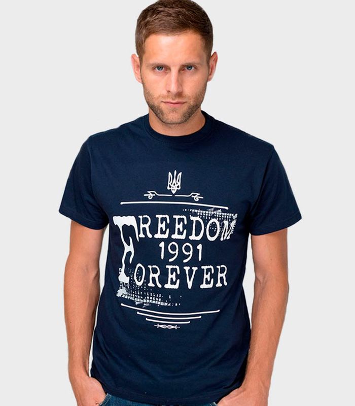 Чоловіча патріотична футболка Freedom, темно-синя, S