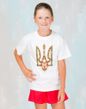 Футболка для дівчинки Тризуб вишиванка біла, 12-14 років