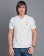 Men's Patriotic Polo T-Shirt: Trident Embroidery, White