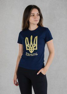 Women's t-shirt with "Trident Ukraine" print, dark blue, S