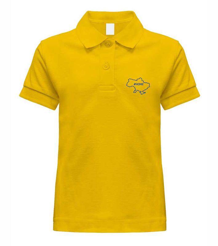 Polo with HOME embroidery for a boy, yellow, 12-14 years old